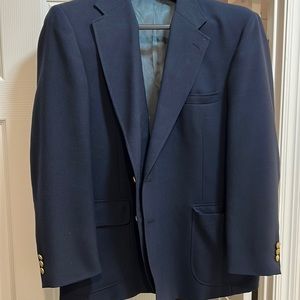 Blue Stafford Wool Executive Sport Coat 46R